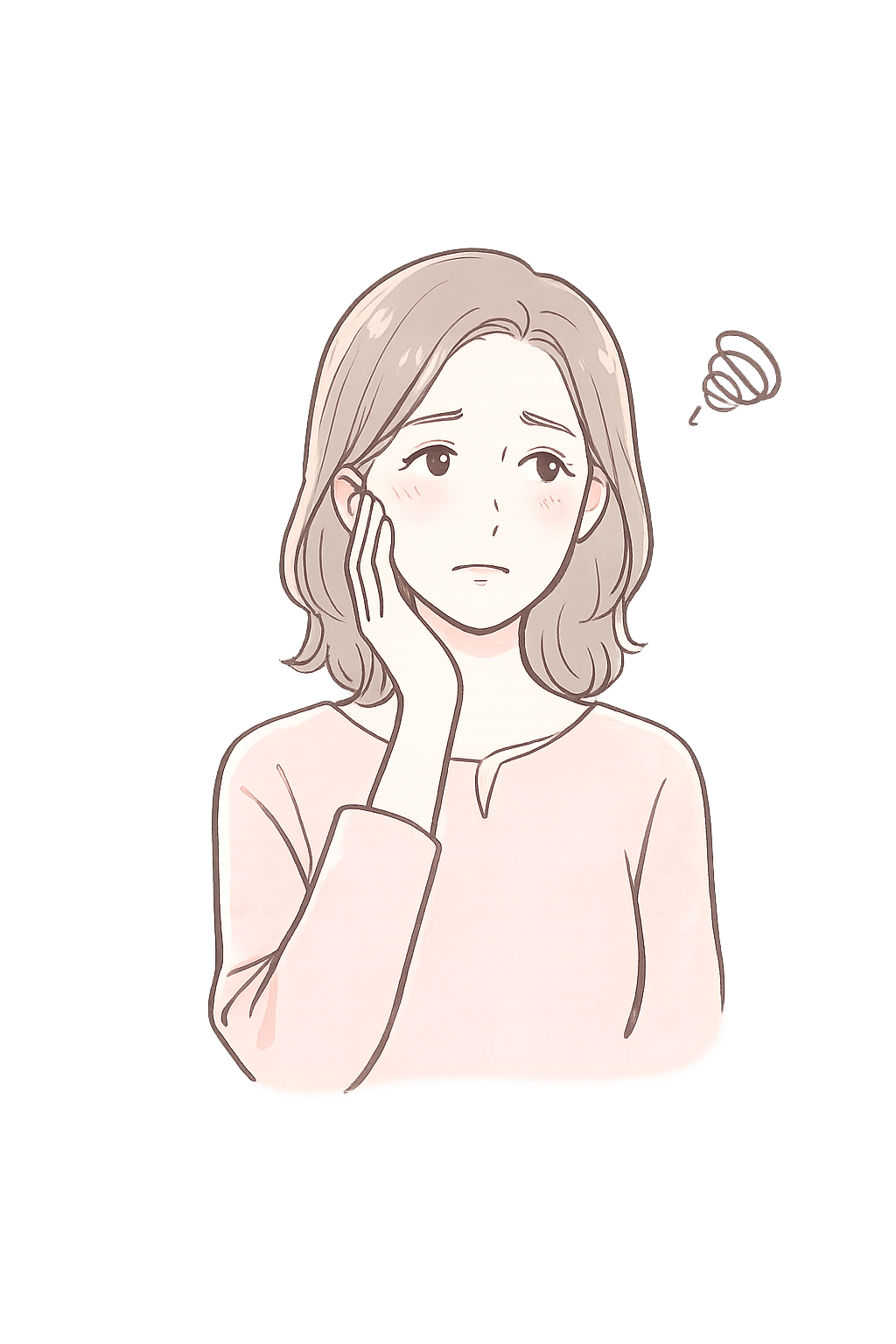 いびきについて悩む女性